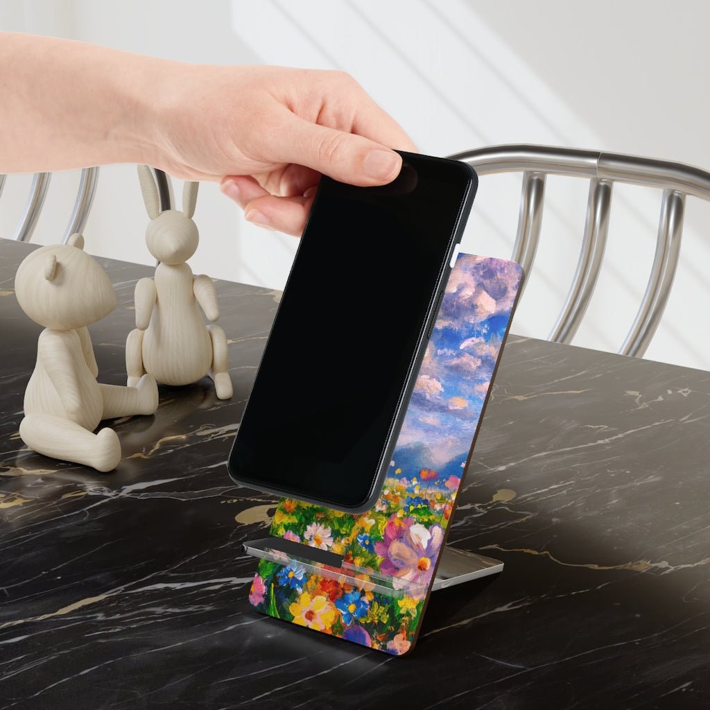 Claude Monet Flower Meadow Mobile Display Stand for Smartphones - Puffin Lime