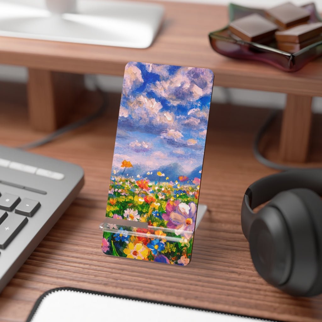 Claude Monet Flower Meadow Mobile Display Stand for Smartphones - Puffin Lime