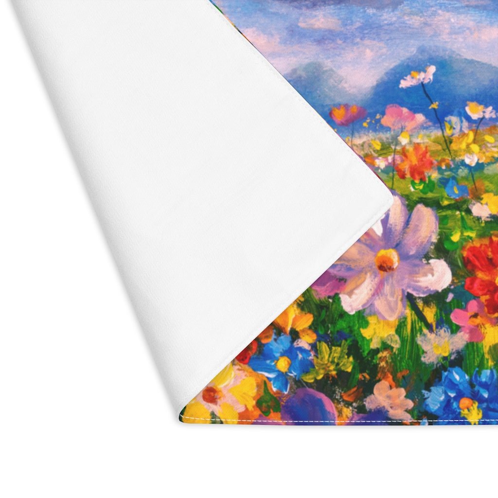 Claude Monet Flower Meadow Placemat - Puffin Lime