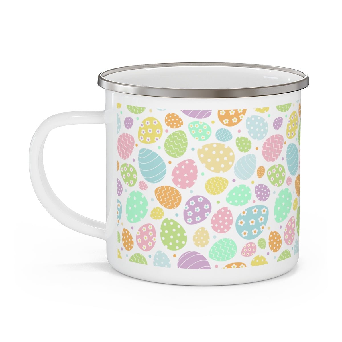 Colorful Easter Eggs Stainless Steel Camping Mug - Puffin Lime
