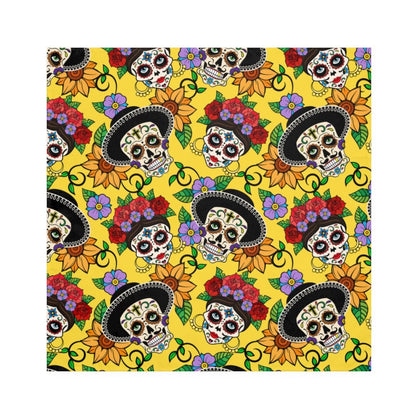 Colorful Sugar Skulls Napkins - Puffin Lime