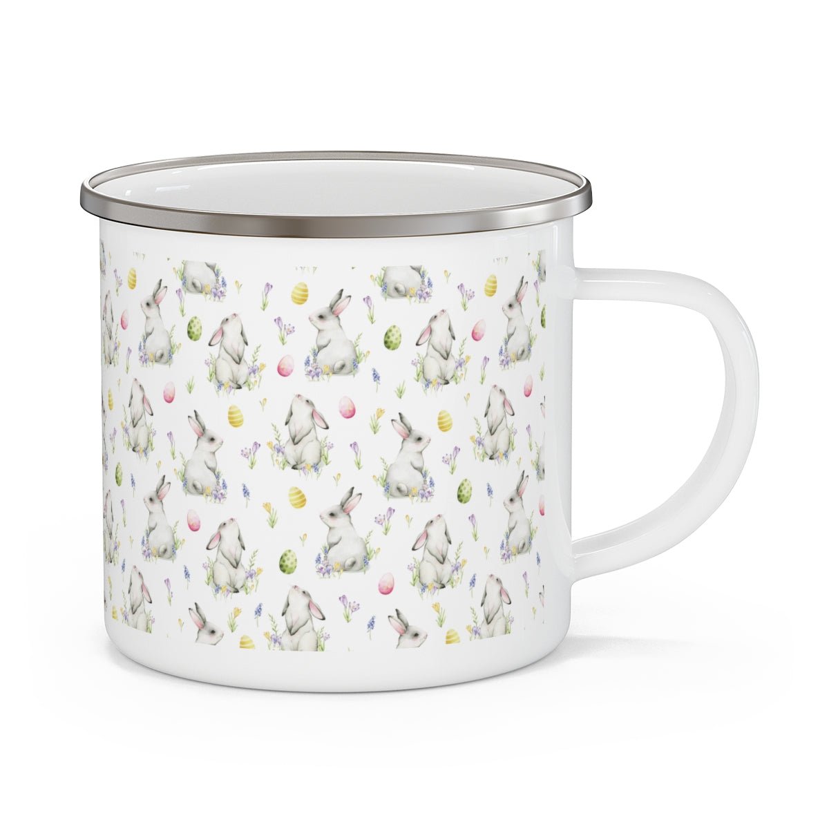 Cottontail Bunnies and Eggs Stainless Steel Camping Mug - Puffin Lime
