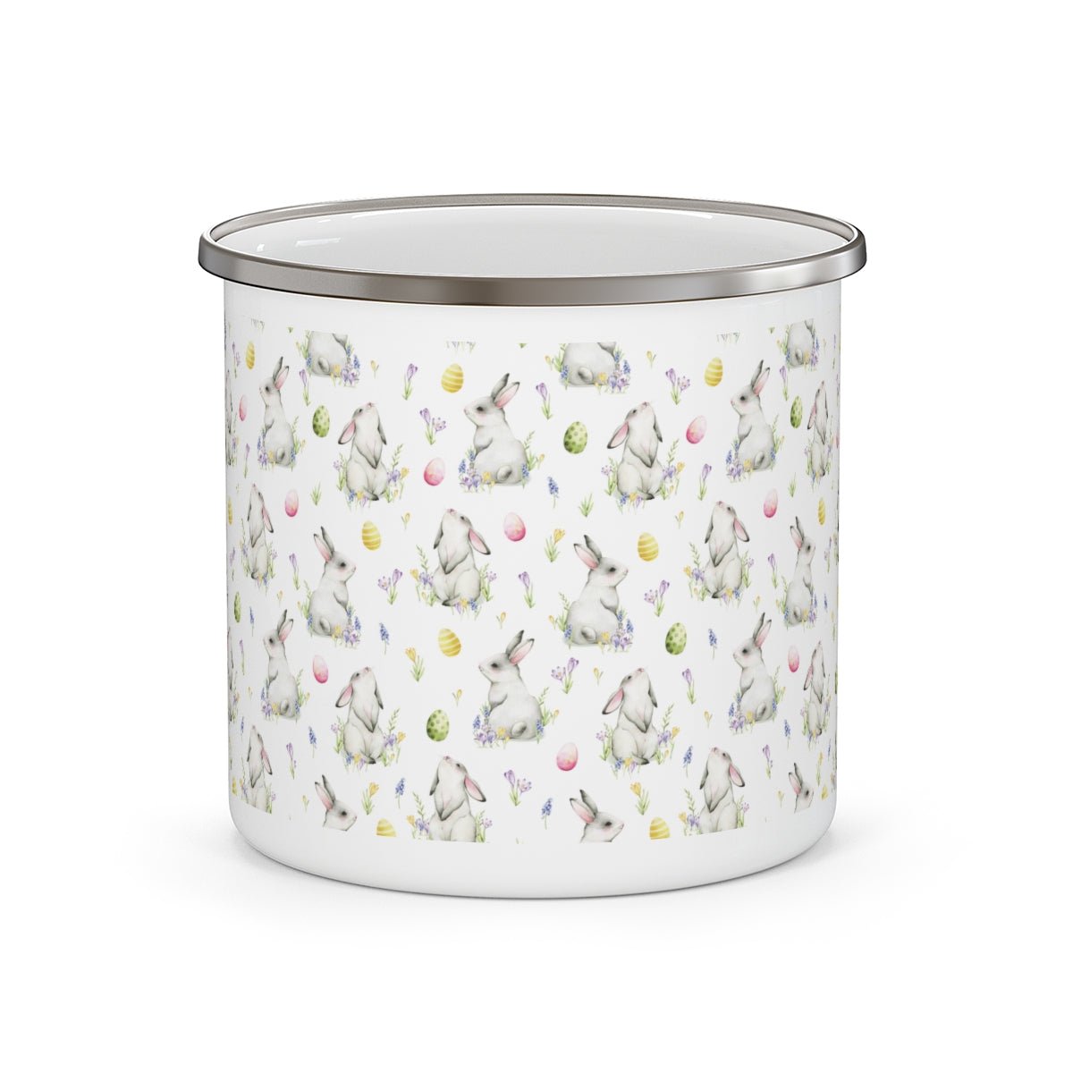 Cottontail Bunnies and Eggs Stainless Steel Camping Mug - Puffin Lime