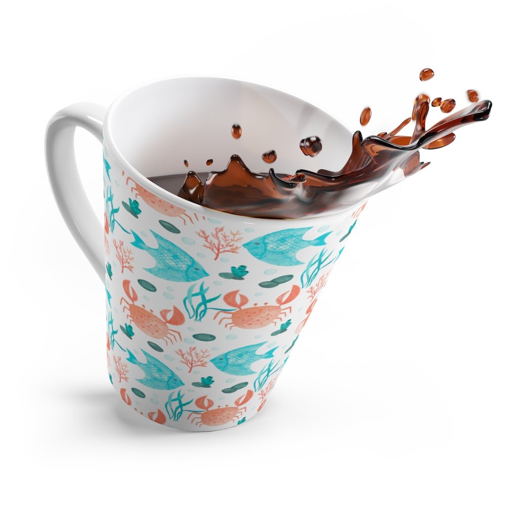 Crabs and Fishes Latte Mug - Puffin Lime