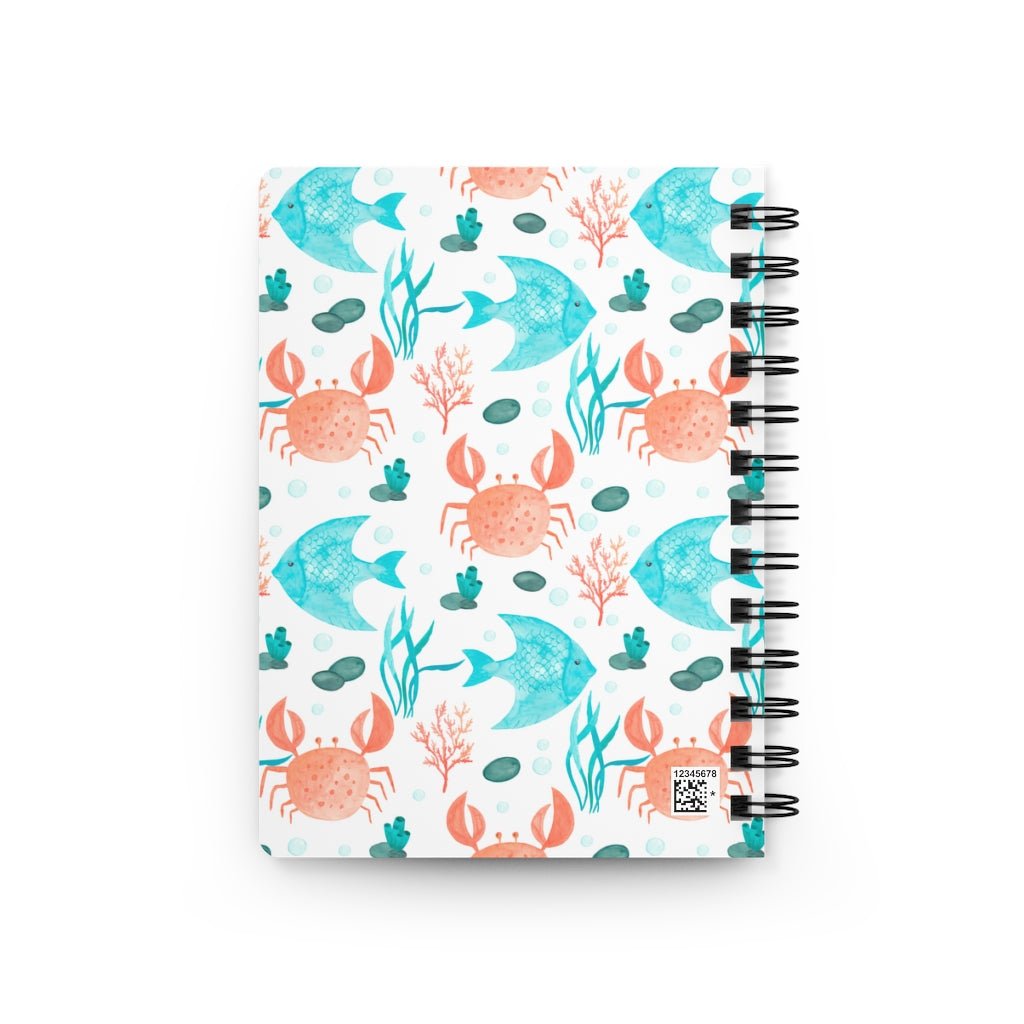 Crabs and Fishes Spiral Bound Journal - Puffin Lime