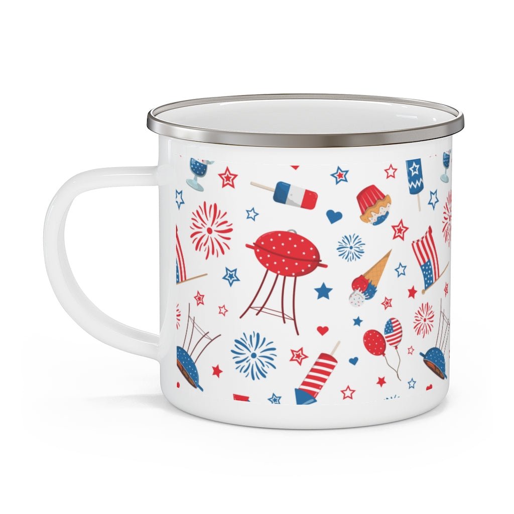 Cupcakes, Balloons and Ice Cream Cones Enamel Camping Mug - Puffin Lime
