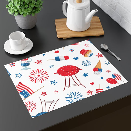 Cupcakes, Balloons and Ice Cream Cones Placemat - Puffin Lime