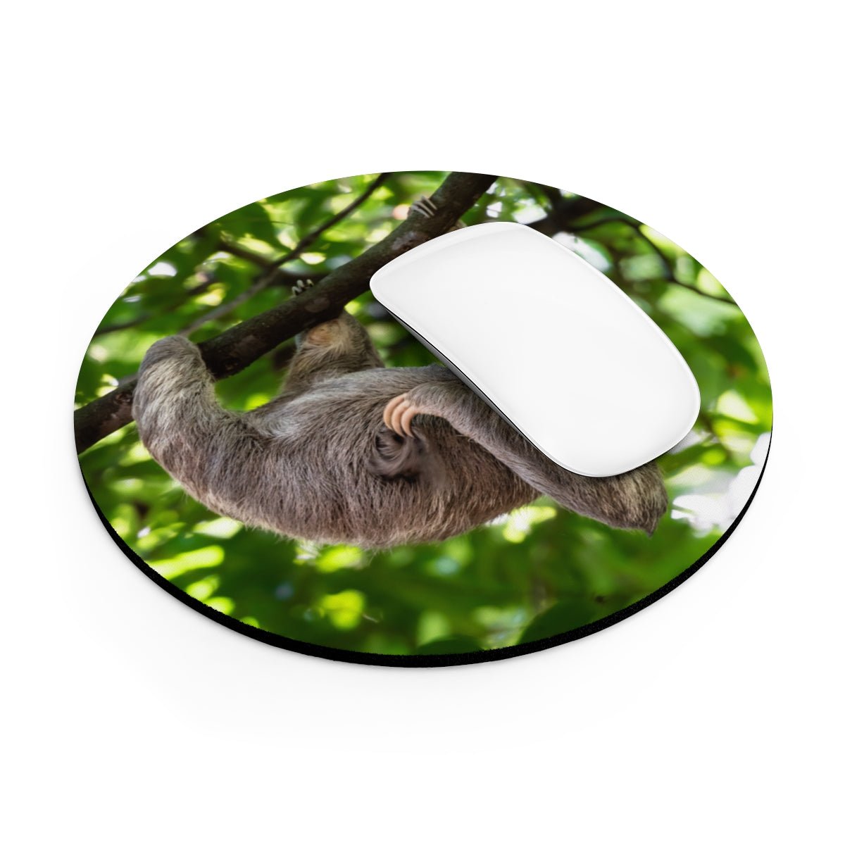 Cute Hanging Sloth Mouse Pad - Puffin Lime