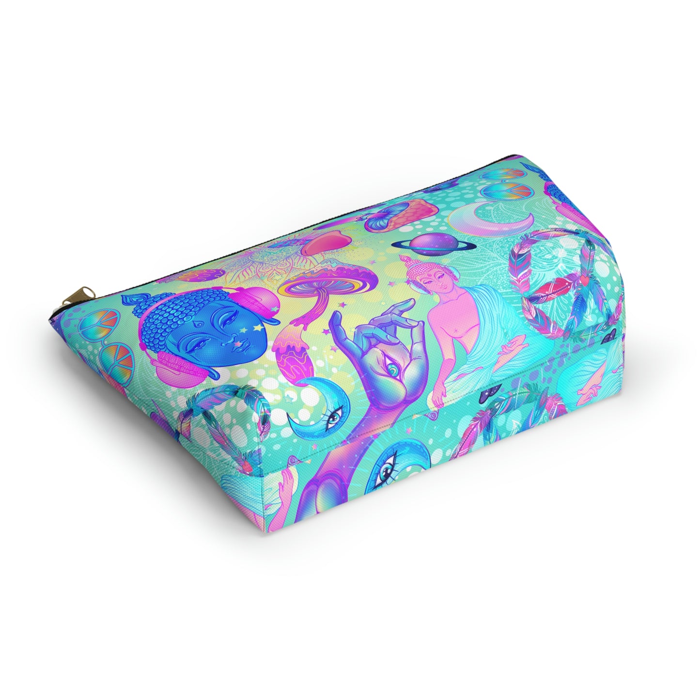 Buddha and Mushrooms Accessory Pouch w T-bottom