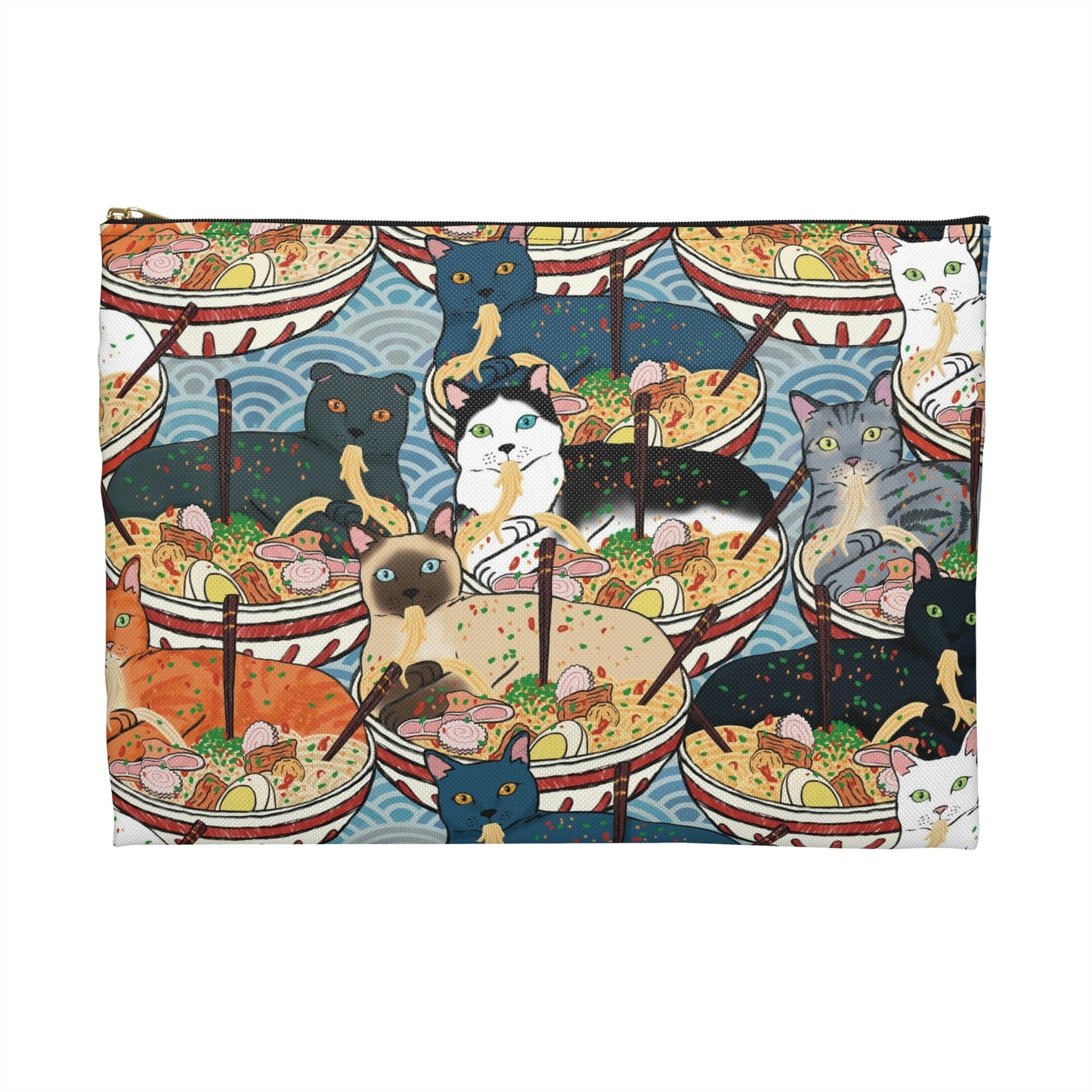 Cats Eating Ramen Accessory Pouch