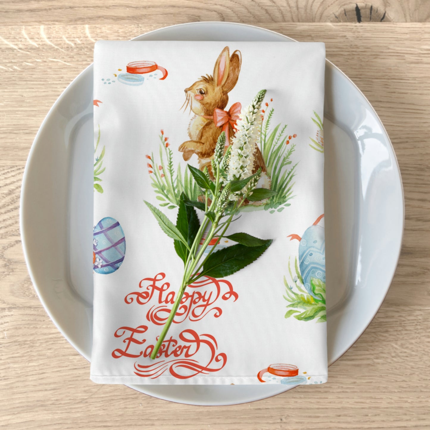 Easter Bunnies in Baskets Napkins Set of Four