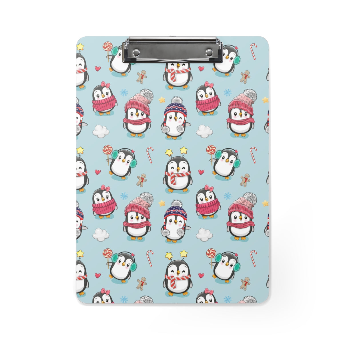 Penguins in Winter Clothes Clipboard
