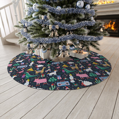 Christmas Animals Round Tree Skirt