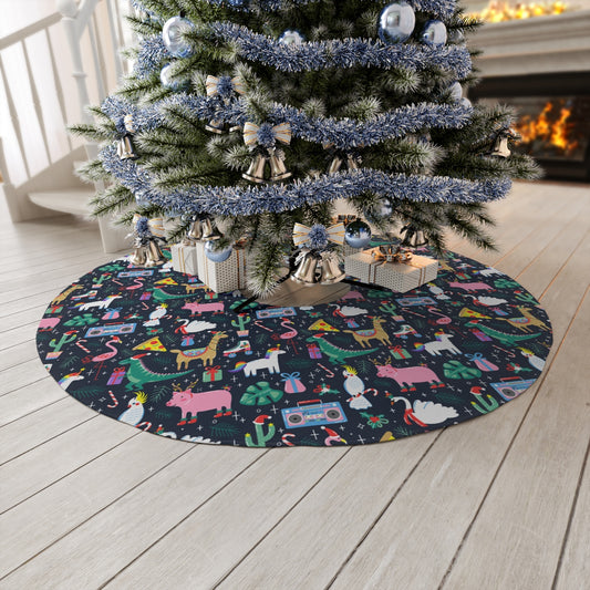 Christmas Animals Round Tree Skirt