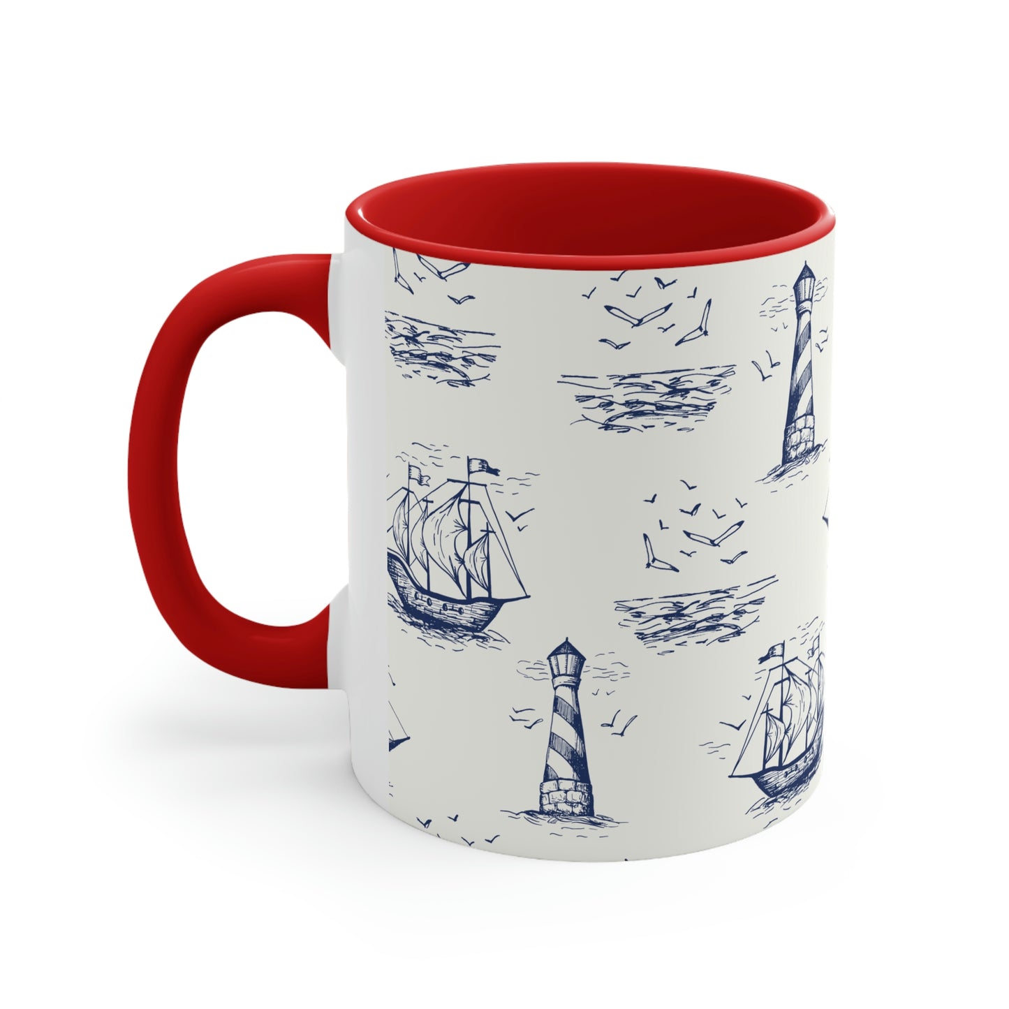 Vintage Ships Accent Coffee Mug, 11oz