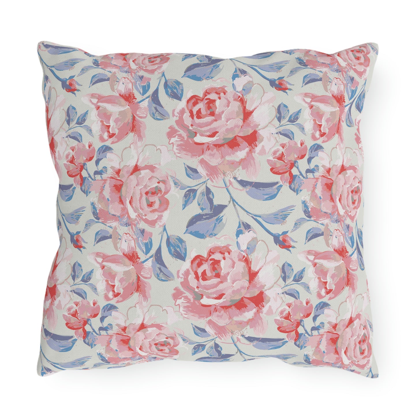 Pink Roses Outdoor Pillow
