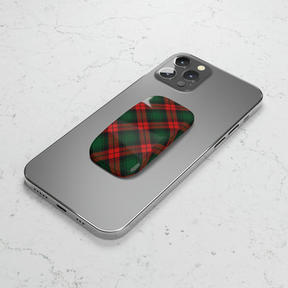 Red and Green Tartan Plaid Phone Click-On Grip
