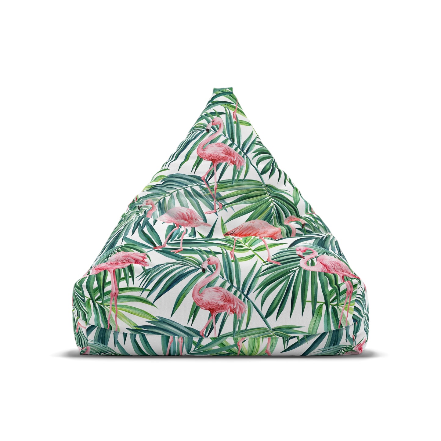 Pink Flamingos and Palm Leaves Bean Bag Chair Cover