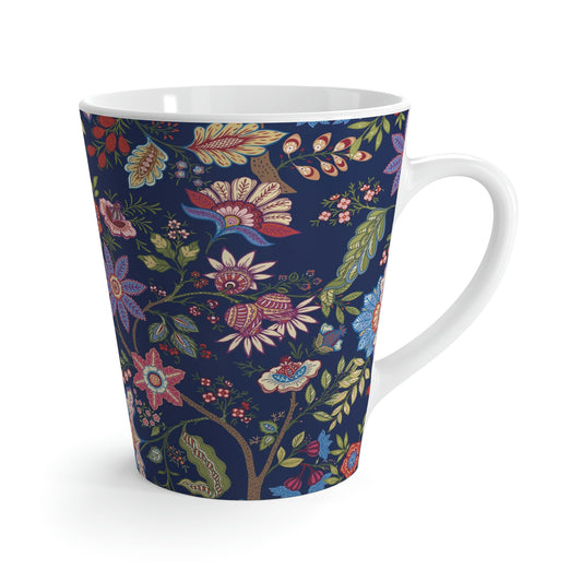 Jacobean Flowers Latte Mug