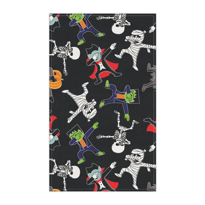 Dancing Halloween Monsters Kitchen Towel - Puffin Lime