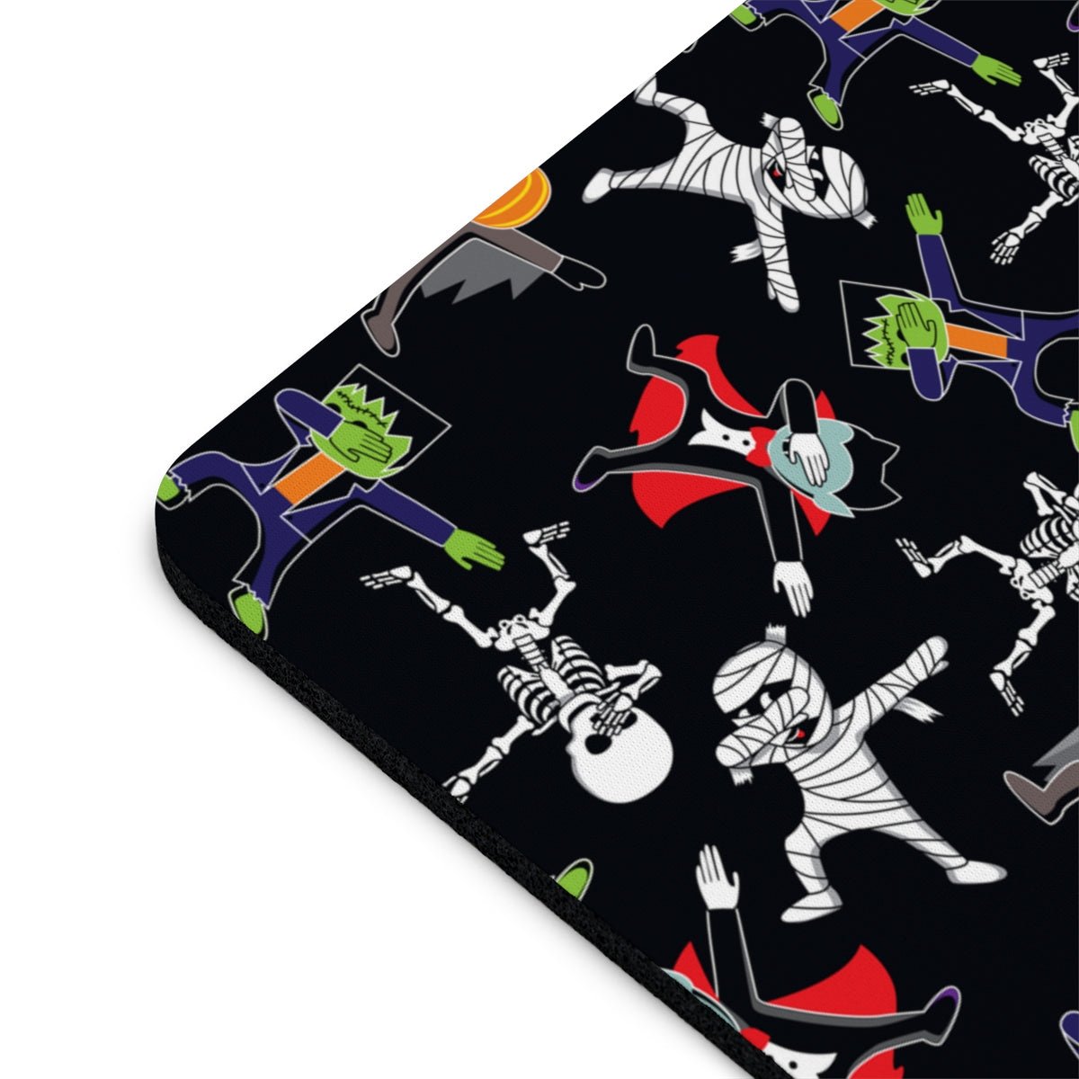 Dancing Halloween Monsters Mouse Pad - Puffin Lime