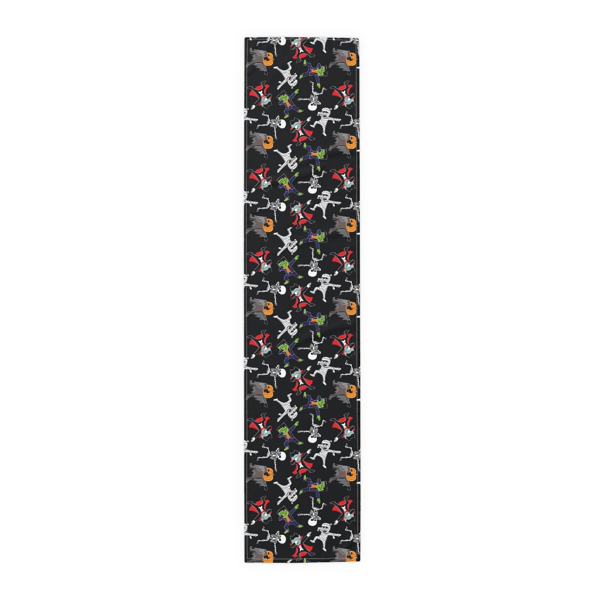 Dancing Halloween Monsters Table Runner - Puffin Lime
