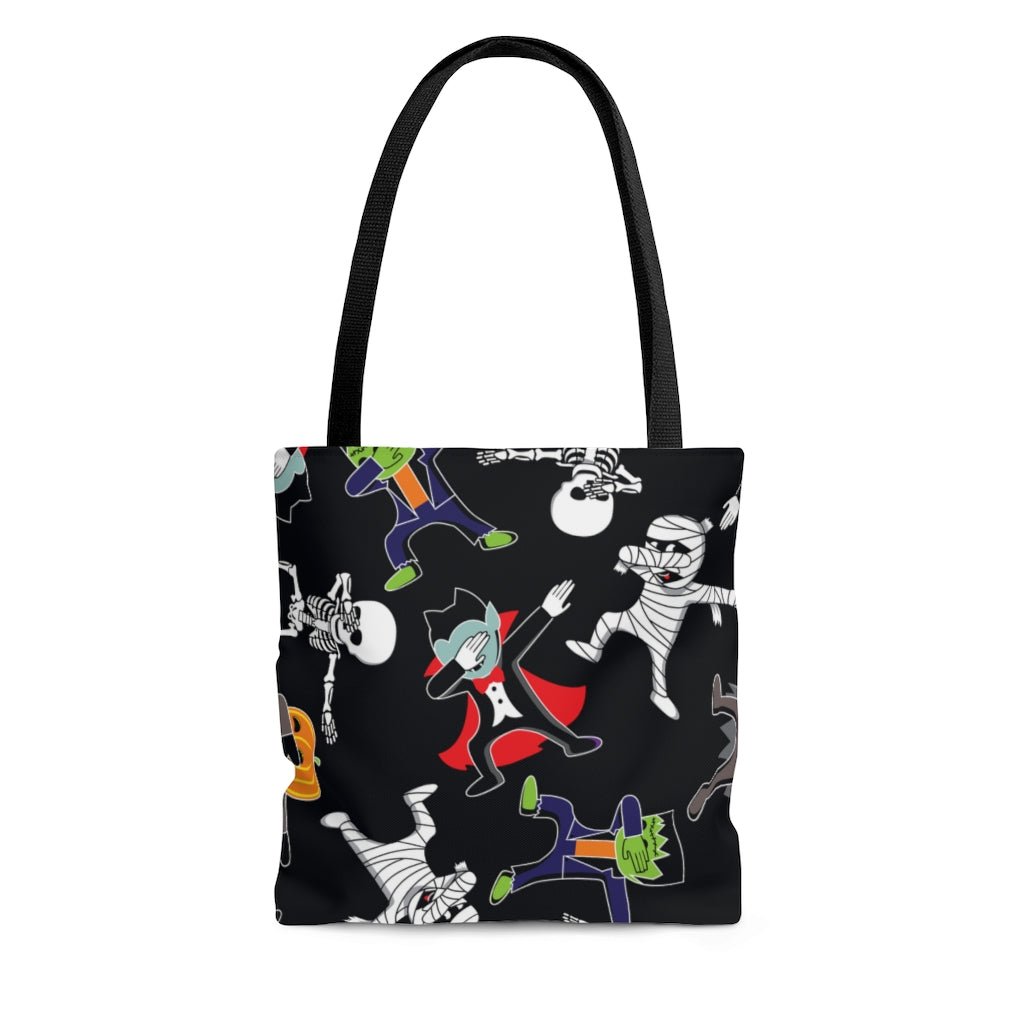 Dancing Halloween Monsters Tote Bag - Puffin Lime