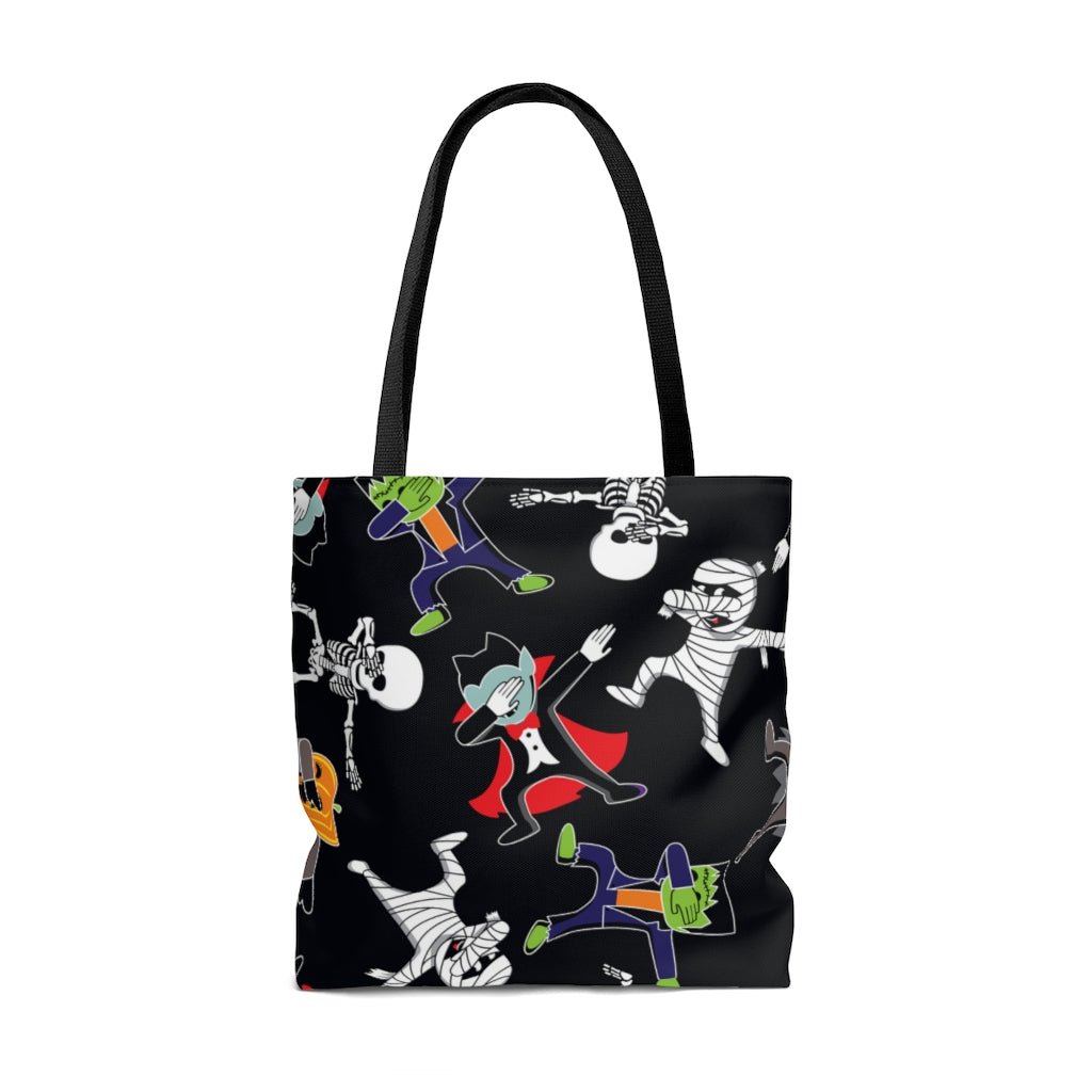 Dancing Halloween Monsters Tote Bag - Puffin Lime