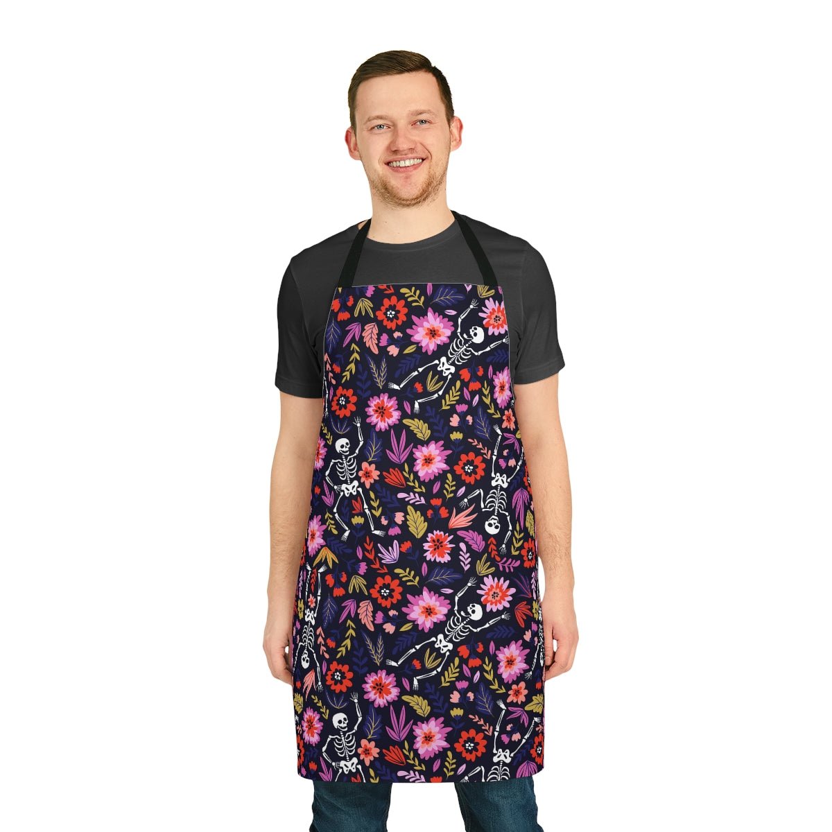 Dancing Skeletons Apron - Puffin Lime