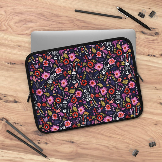 Dancing Skeletons Laptop Sleeve - Puffin Lime