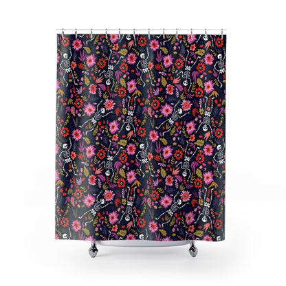 Dancing Skeletons Shower Curtain - Puffin Lime