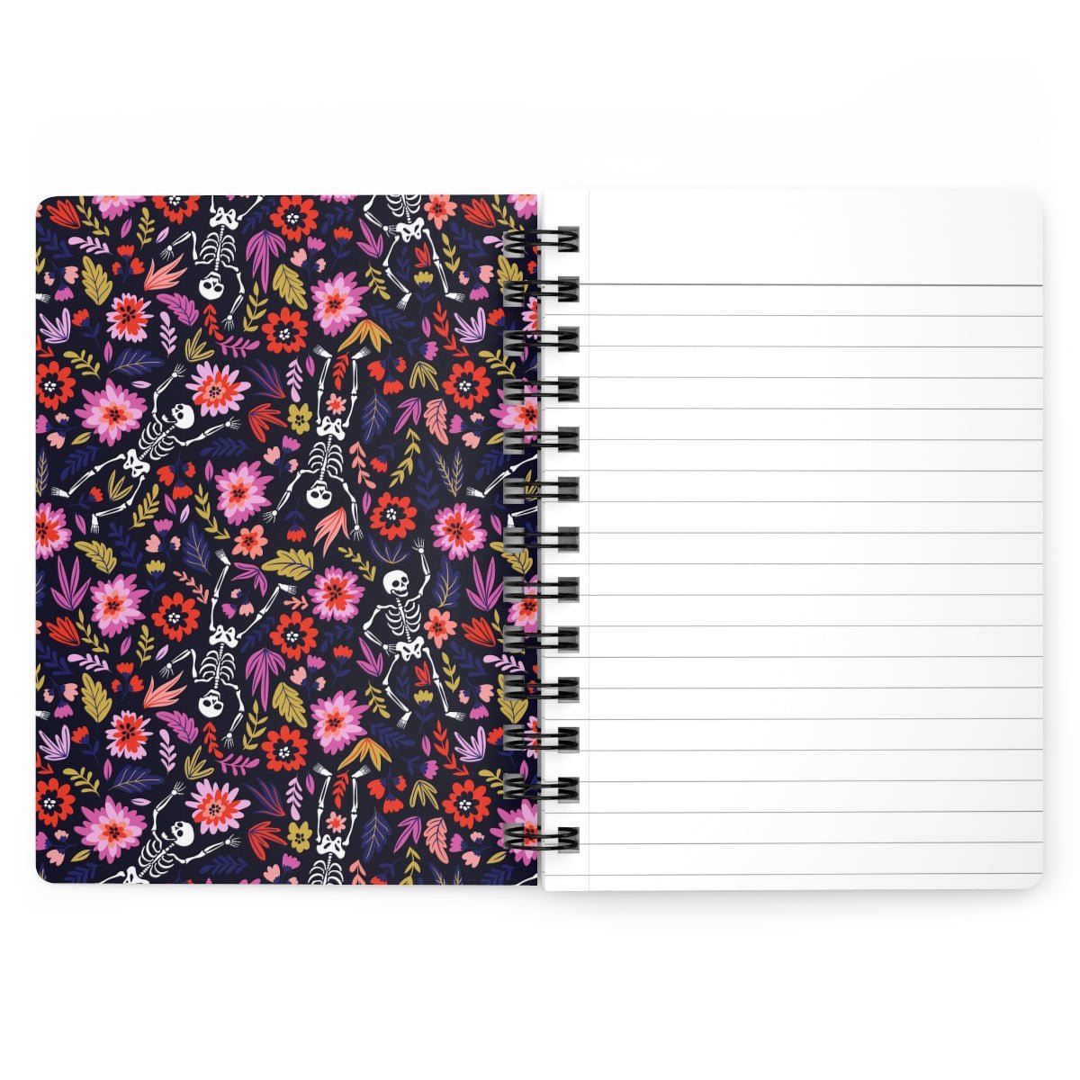 Dancing Skeletons Spiral Bound Journal - Puffin Lime