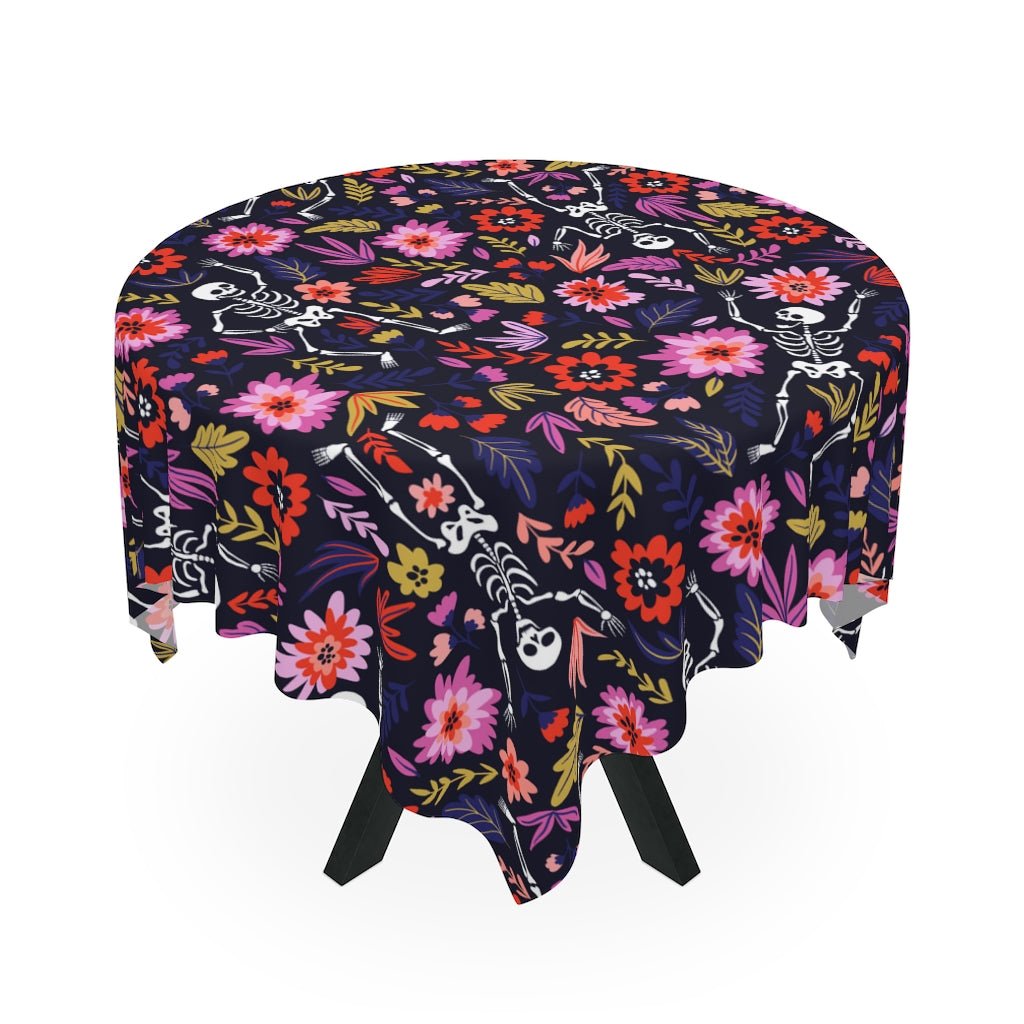 Dancing Skeletons Tablecloth - Puffin Lime