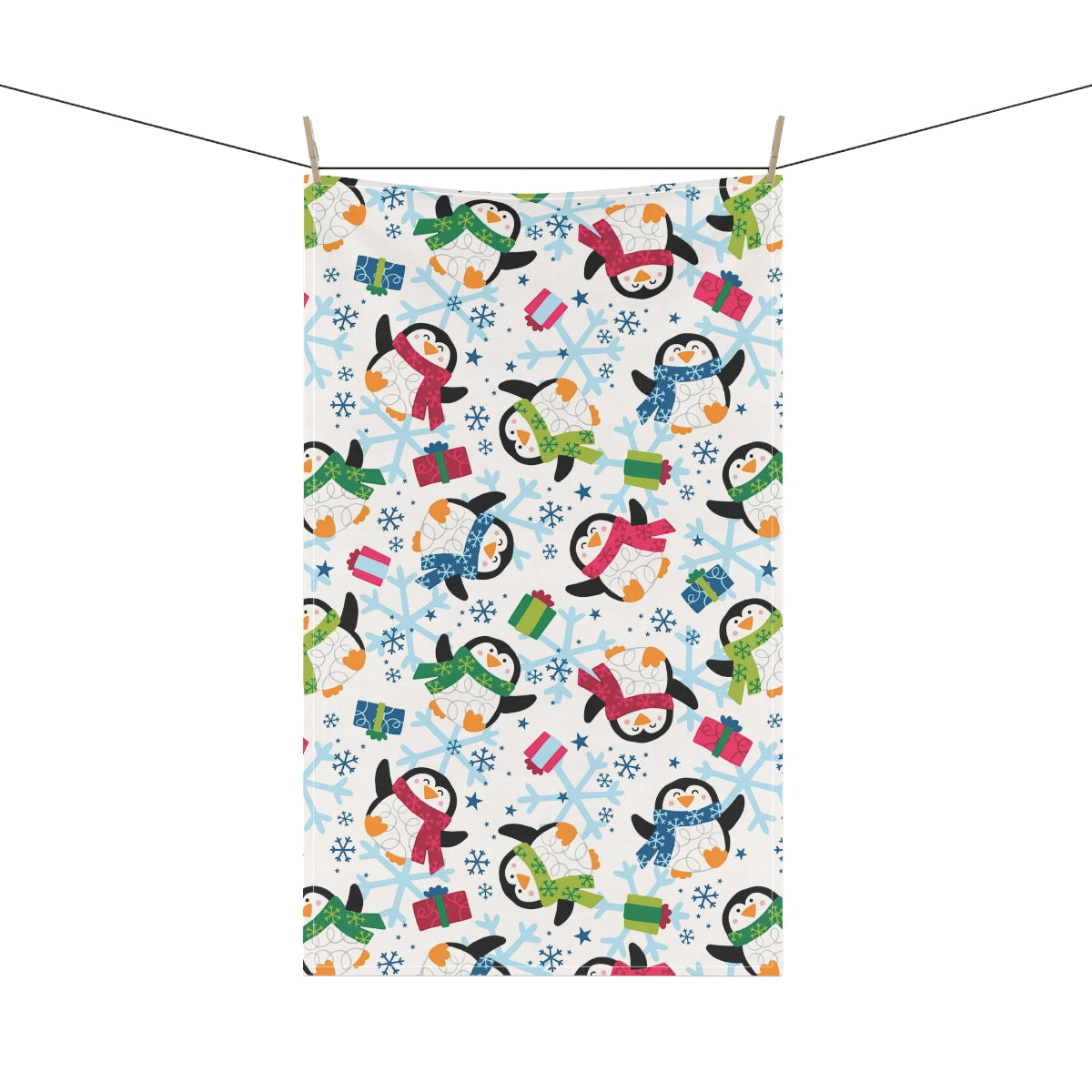 Penguins and Snowflakes Kitchen Towel
