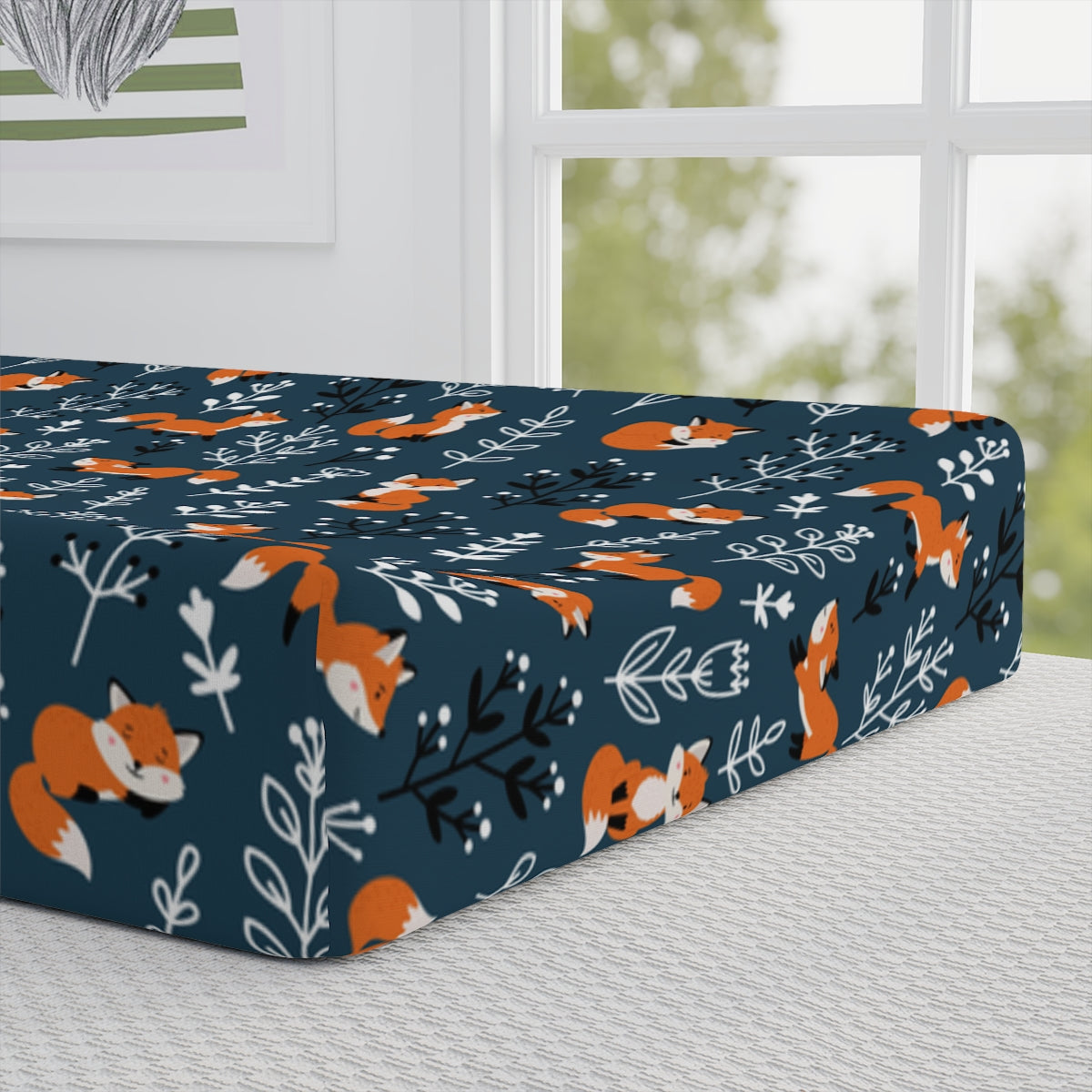 Happy Foxes Baby Changing Pad Cover