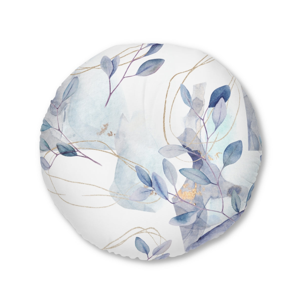 Abstract Floral Branches Tufted Floor Pillow, Round