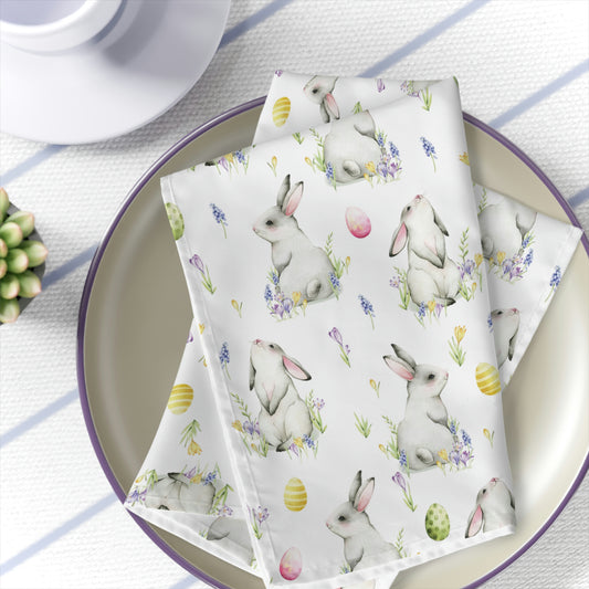 Cottontail Bunnies and Eggs Napkins Set of 4