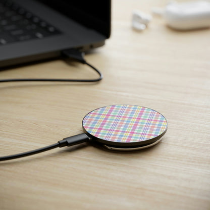 Pastel Plaid Magnetic Induction Charger