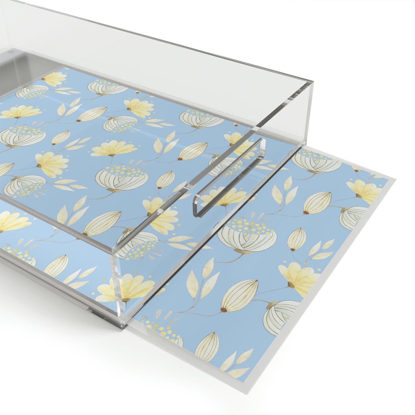 Yellow Flowers Acrylic Serving Tray