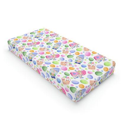 Easter Gnomes and Pastel Eggs Baby Changing Pad Cover