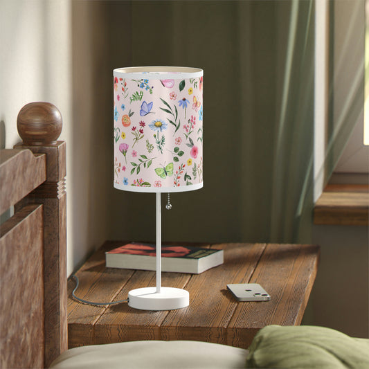 Spring Daisies and Butterflies Table Lamp