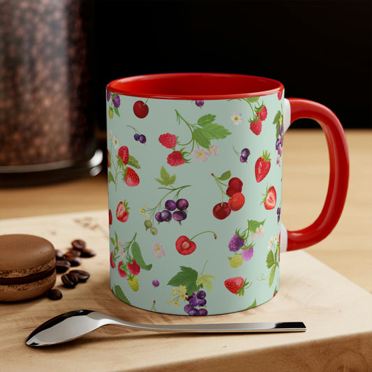 Cherries and Strawberries Accent Mug