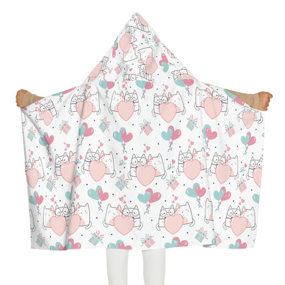 Kawaii Cats in Love Youth Hooded Towel