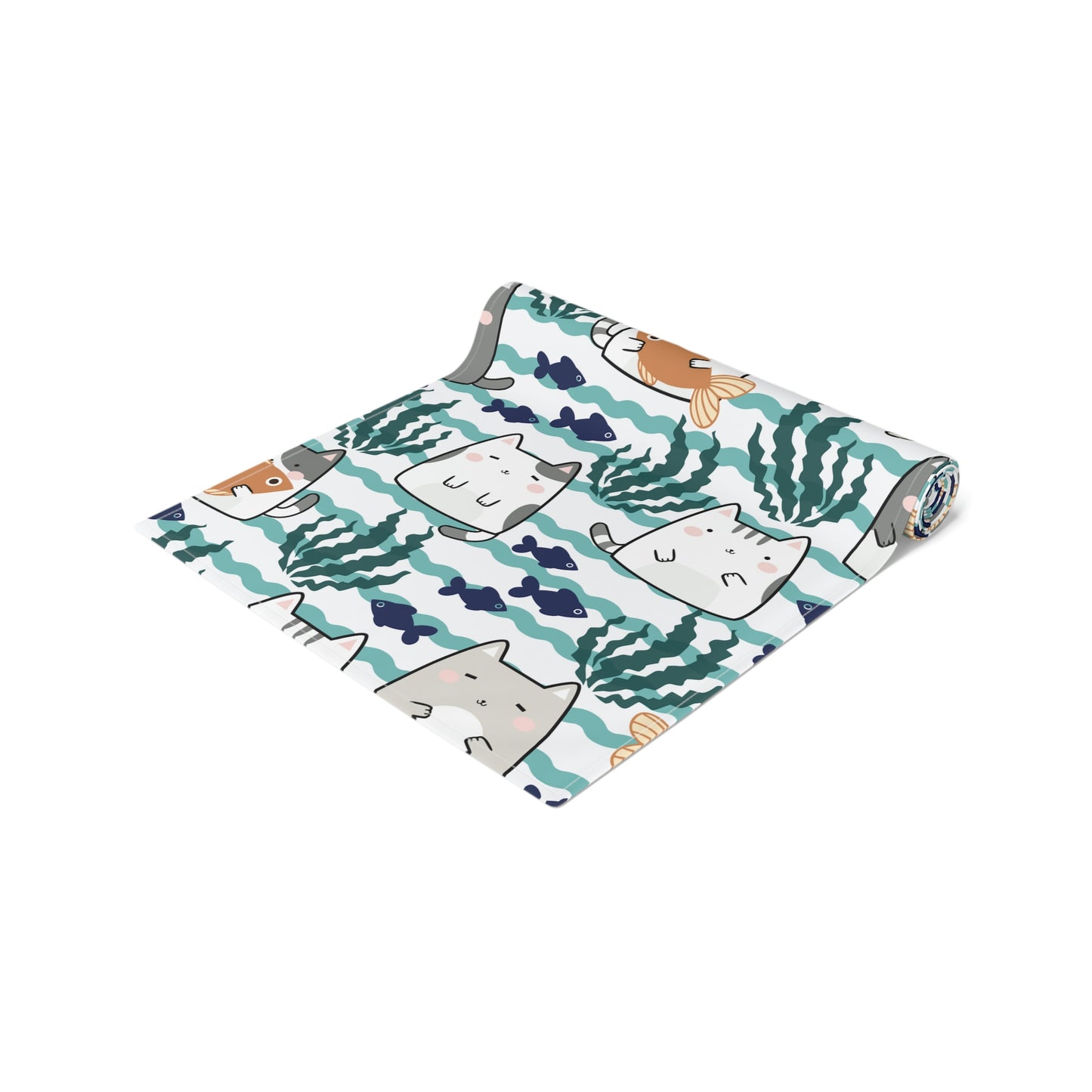 Kawaii Cats and Fishes Table Runner (Cotton, Poly)