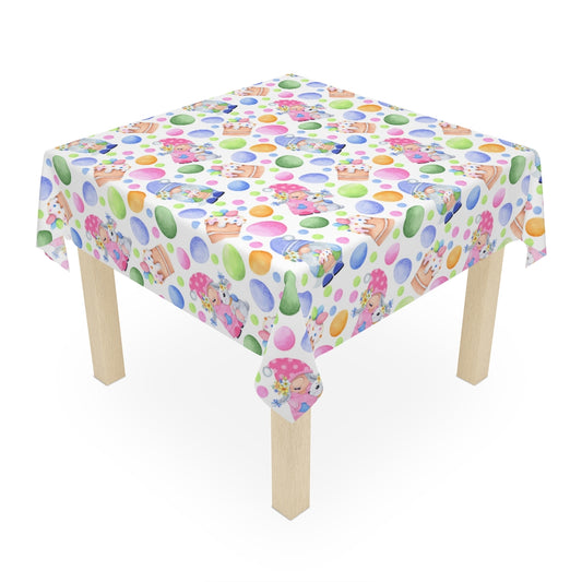 Easter Gnomes and Pastel Eggs Tablecloth
