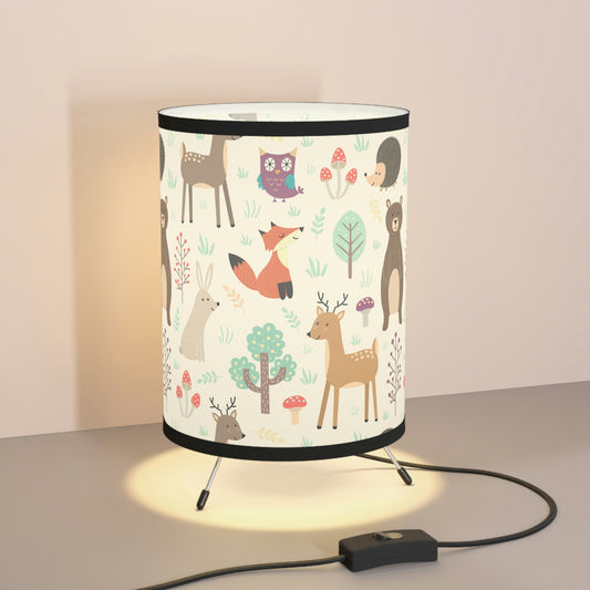 Forest Plants and Animals Tripod Lamp