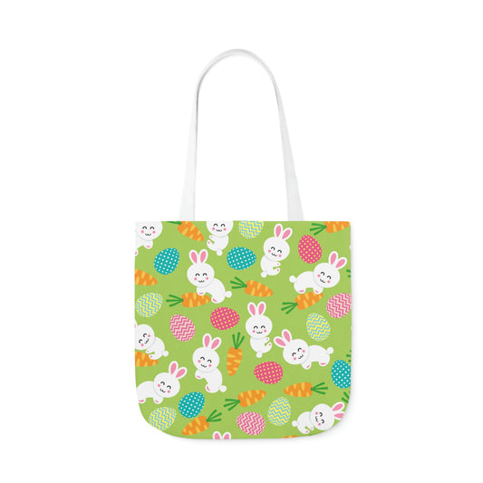 Bunnies and Eggs Polyester Canvas Tote Bag
