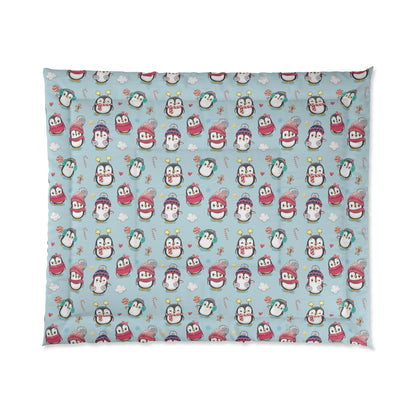 Penguins in Winter Clothes Comforter