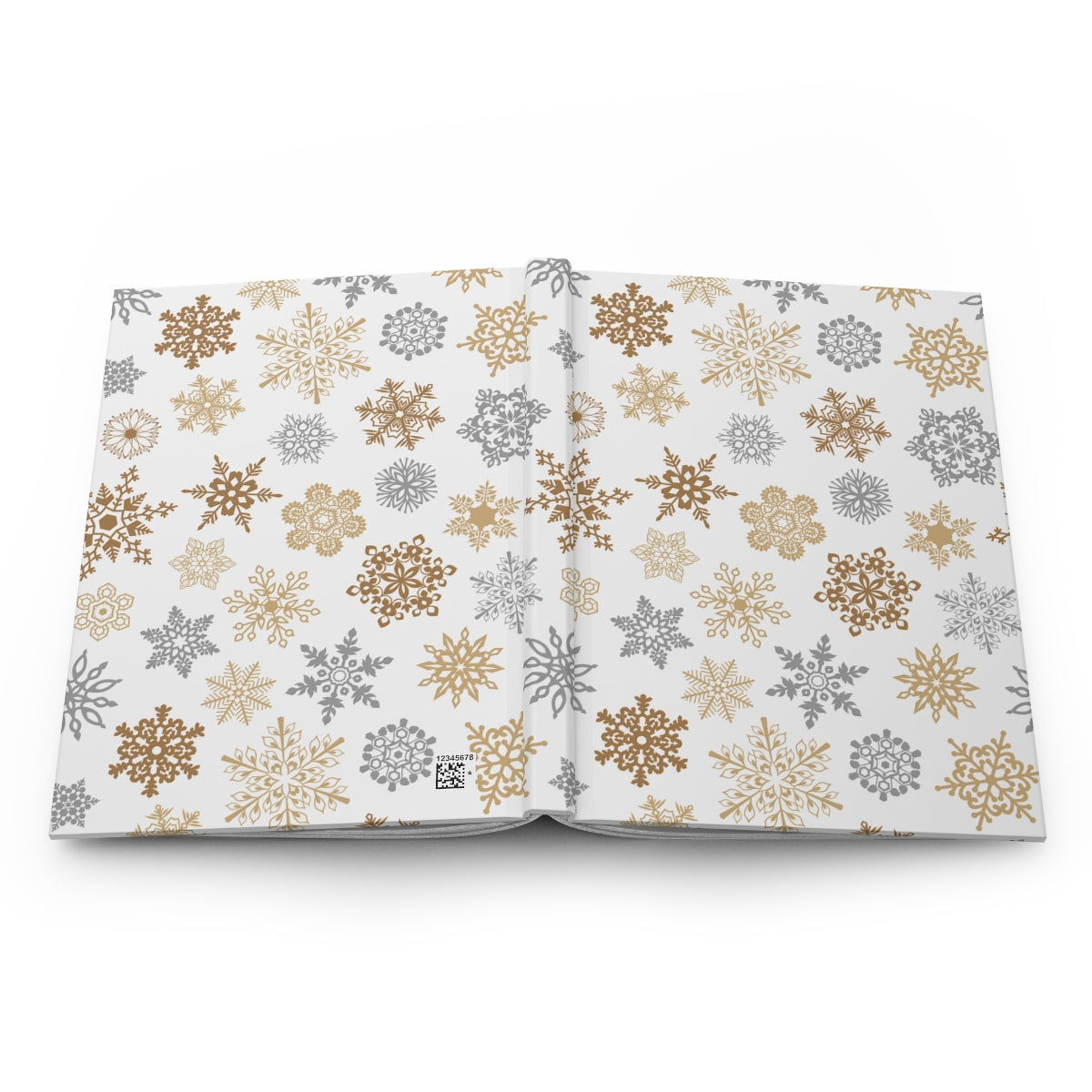Gold and Silver Snowflakes Hardcover Journal Matte