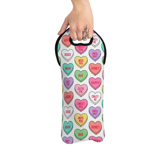 Candy Conversation Hearts Wine Tote Bag